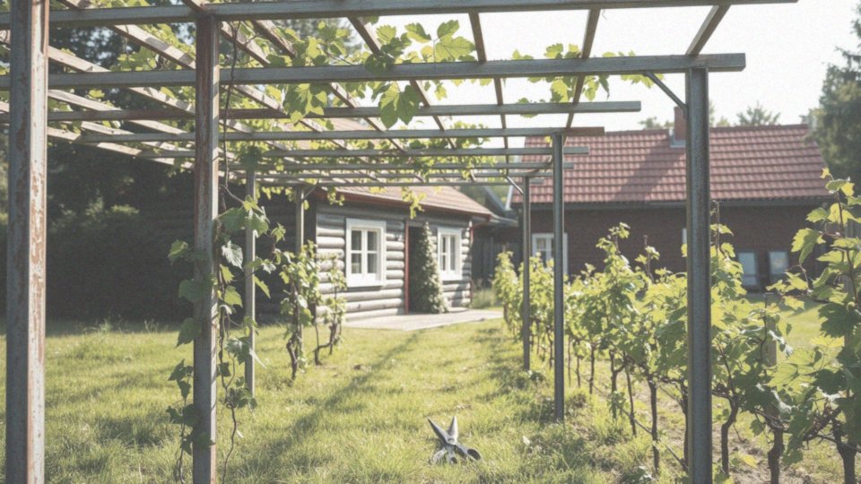 Jakie konstrukcje można wykonać samodzielnie z metalowego stelaża pod winogron?